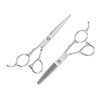 Minkissy 2pcs Left-handed Barber Scissors Flat Teeth 6 Inches Stainless