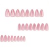 Hkanlre Uñas postizas color almendra, cobertura total, uñas postizas medianas,