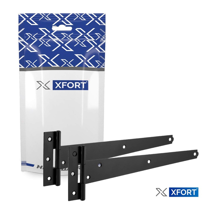 XFORT® 2 Pack 300 mm T-Hinge Black Japanned, Metal Tee