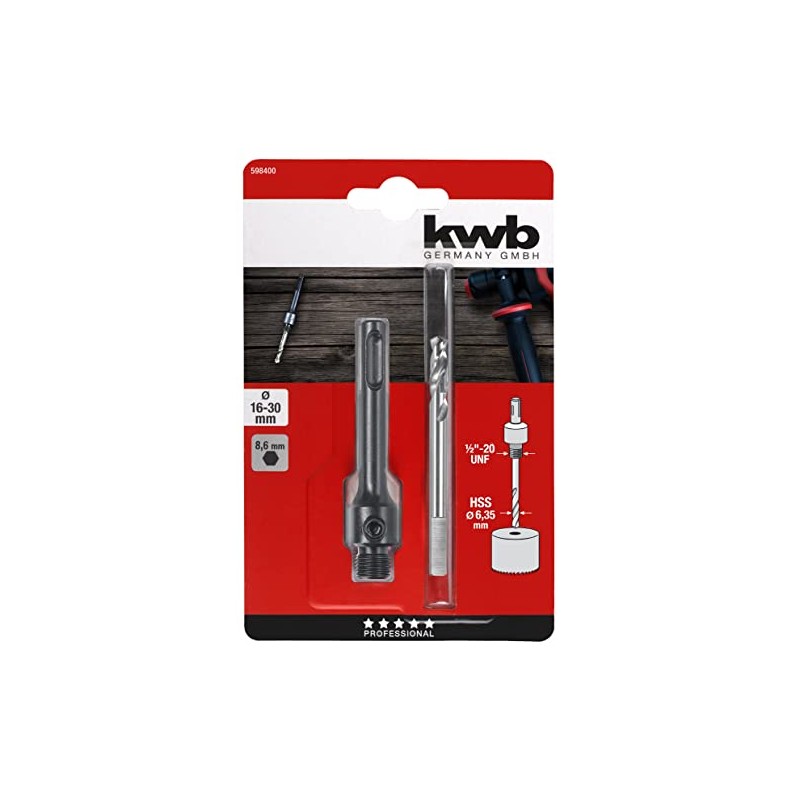 kwb Mounting Shaft for Bi-Metal Hole Saws, with 12.7 mm