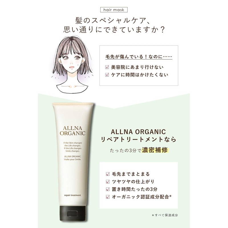 Oruna Organic Hair Mask, Damage Repair, Treatment, Rinse Out, 6.3