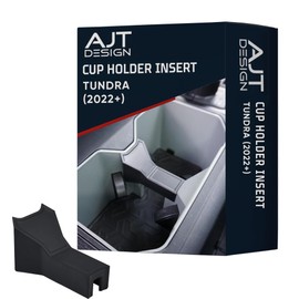 AJT DESIGN Cup Holder Insert for Tundra 2022+ Models - Only for AJT DESIGN Oversize Cup Holder | Stabilizer for Narrow Cups | Impact Resistant ABS Plastic | Made in USA Truck Accessory - Black