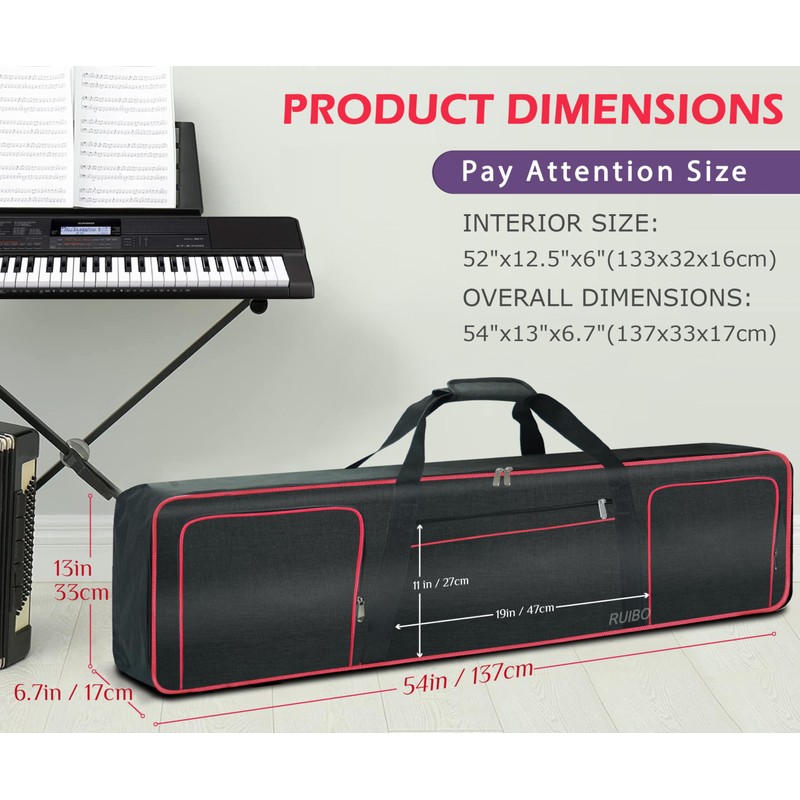 Ruibo 88 Key Keyboard Gig Bag Case for Electric Piano