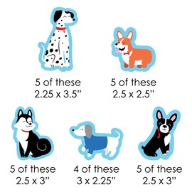 Big Dot of Happiness Pawty Like a Puppy - DIY Shaped Dog Baby Shower or Birthday Party Cut-Outs - 24 Count