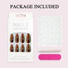 24Pcs Chrome Press on Nails Medium Almond Fake Nails Black