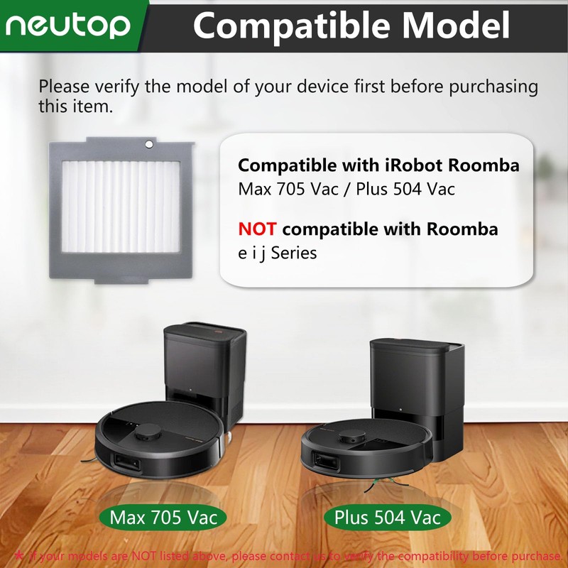 Neutop Replacement HEPA Filters Compatible with iRobot Roomba Max 705