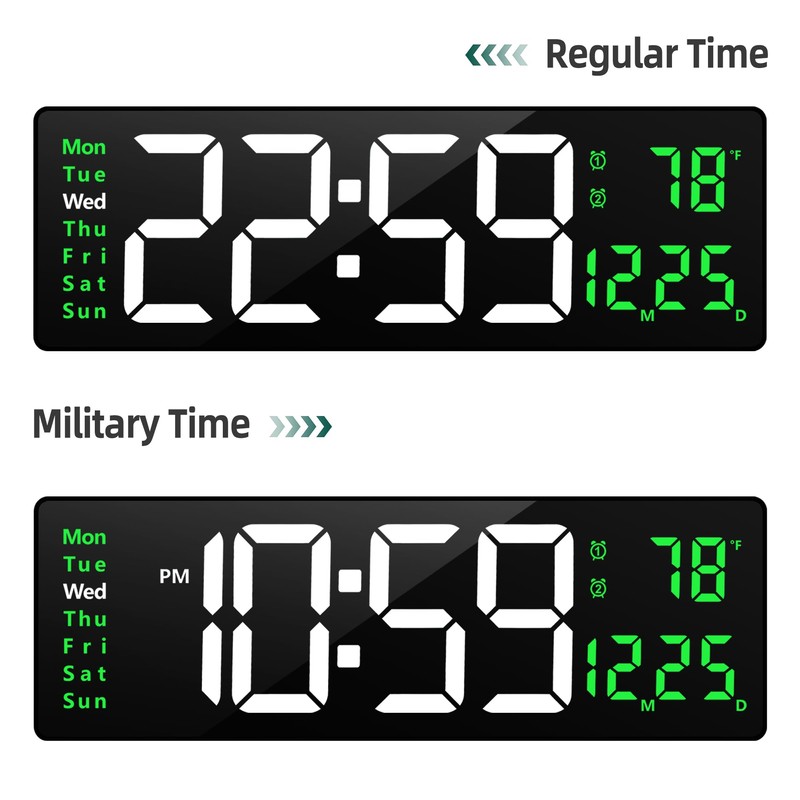 LEIKE 16" Large Digital Wall Clock Timer,Remote Control,2 Alarms, LED