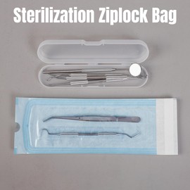Sterilisation Bags for Autoclave, Sterilisation Bags, Disposable Sterilisation Bags, Self-Sealing Sterilisation Bags, 150 Self-Sealing Sterilisation Bags with 100 Cotton Buds (57 x 130 mm)