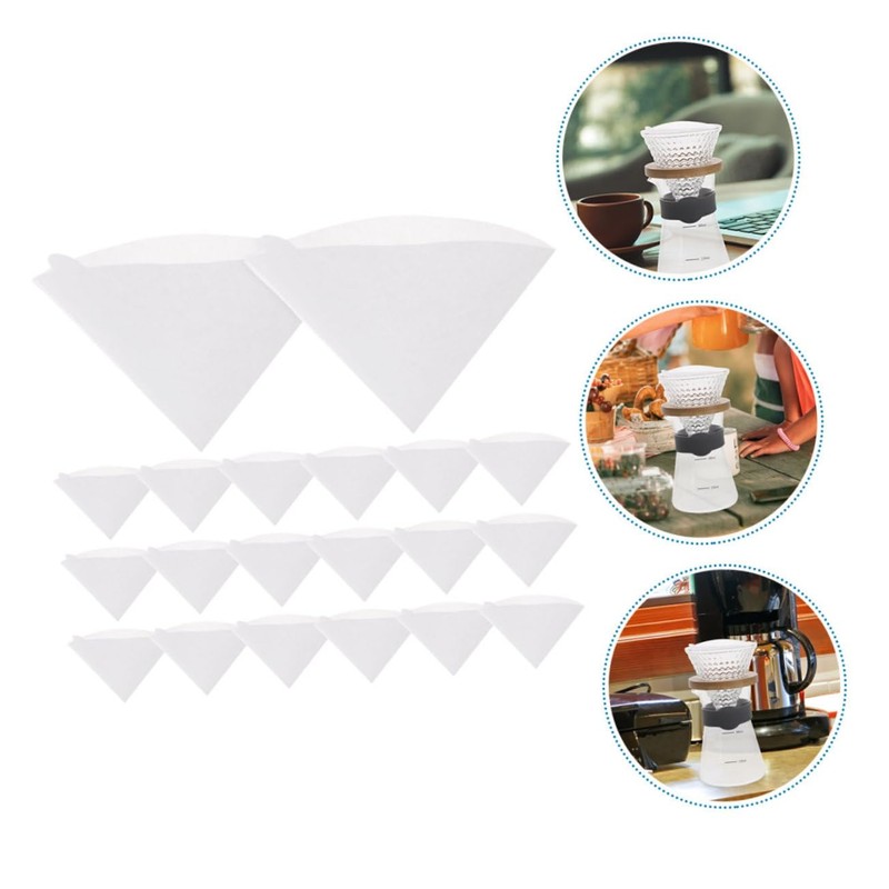 COHEALI 100Pcs Coffee Filter Paper Set Cone Shaped Espresso Filters