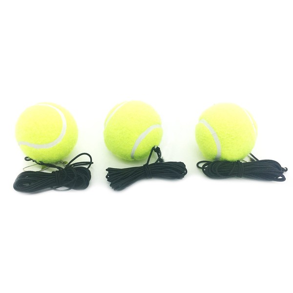 TaktZeit String Ball Spare Balls for Tennis Trainer Tennis Balls for Rebound Baseboard Self Tennis Training Tool Ball Back Training Gear (Basic, 3Pcs)