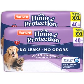 Hartz Hartz Home Protection Lavender Scented Dog Pads, XXL 80 Count, Super Absorbent & Won't Leak, Odor Eliminating