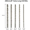 5 PCS 200MM Extra Long Hss Drill Bit Set, Twist