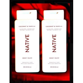 Native 2 Pack NATIVE Coconut & Vanilla Body Wash (Large 532ml Each) Organic, Vegan