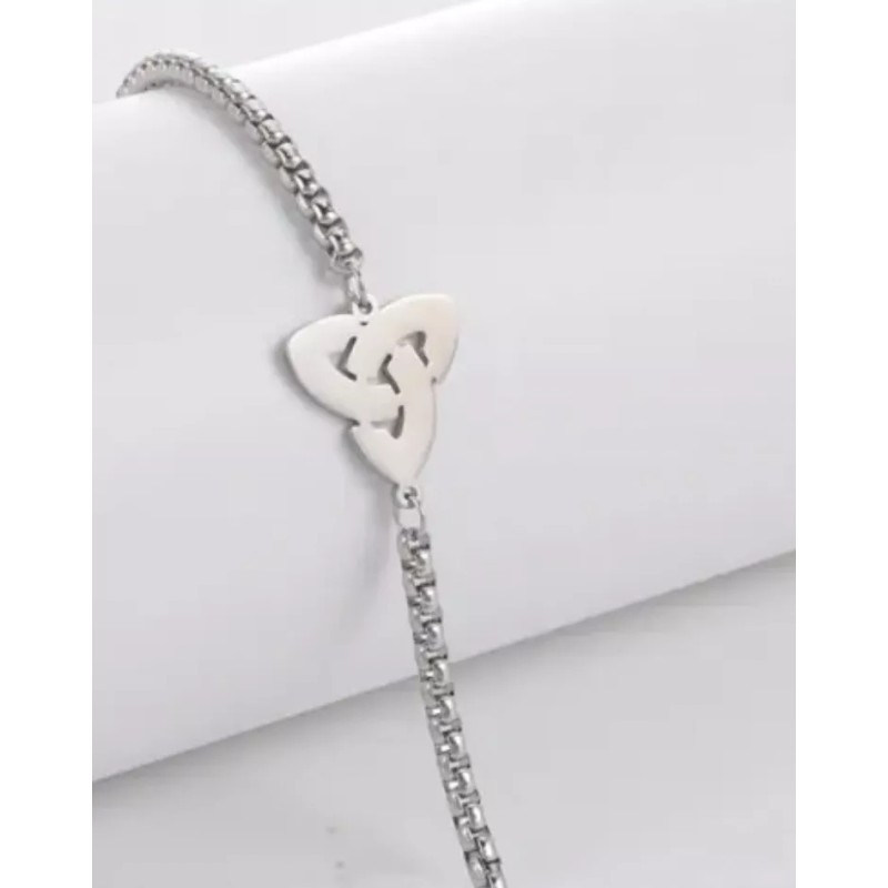 COLIBRI ALEGRE Pulsera Nudo De Bruja Triqueta Plateada