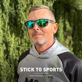 SCVCN Gafas Polarizadas Deportivas Para Hombres y Mujeres - Protección UV400 para Ciclismo, Pesca, Golf, y Conducción 09 Negro Verde