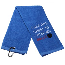 Bowling Towel I Use This Towel to Shine My Balls Embroidered Sports Teem Hand Towel Gift (Use This Towel- T ca)