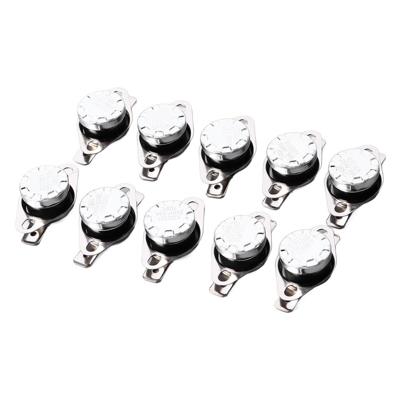 10 Pcs Thermal Switch KSD301 Normally Closed Thermostat Temperature Control