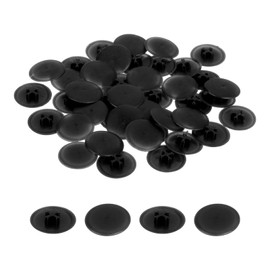 sourcing map 100PCS Screw Cap Covers, 17mm Waterproof Plastic Screw Decorative Caps for Phillips Cam Lock Nuts Self-Tapping Screws, Black