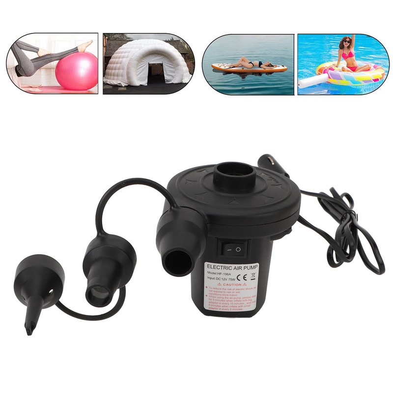 Electric Air Pump Multifunctional Compact Plastic Tire Inflator Portable Air