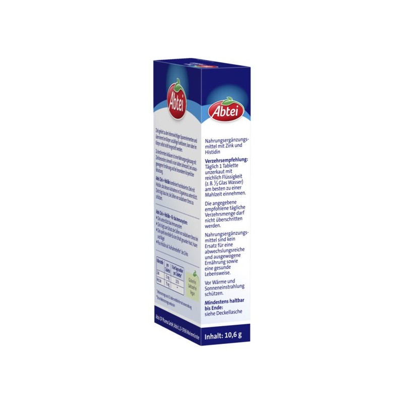 압타이 Abtei 아연 + 히스티딘 30정 10.6g Abtei Zinc +