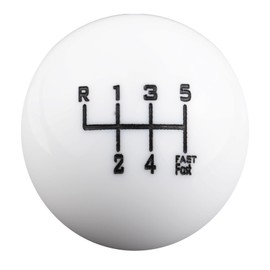 Abfer 6 Speed Shift Knob Upper Left R Gear Shift Knobs Ball Manual Stick Shifting Handle Fit for Car Vehicles (White)