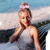 Embellished Sparkly Pink Crystal Scrunchie Hair Tie 2 Pack Pink