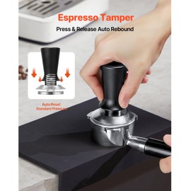 Happybuy Espresso Tamper 53mm, Spring Loaded Coffee Tamper, 30 lbs Tamper Tool Espresso, Stainless Tamper with Non-Slip Grip