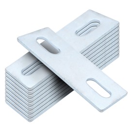 10 Pcs Electrogalvanized Dock Parts Dock Cleat Flat Washer Plate,3.5mm Thickness Steel Bearing Plate Square Washer, 1-5/8 x 4-3/8 inches
