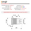 Langir 19mm Latching Push Button Switch 12V DC Waterproof On