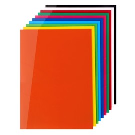 KAITELA Pack of 10 Colored Acrylic Sheet 8" x 12" Cast Plexiglass Panel 1/8" Thick (3mm) Opaque Plastic Board for Laser Cutting, Engraving, Sign, Craft Projects