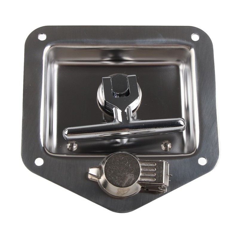 Polished Stainless Steel Toolbox Lock T Handle Latch Foldable Trailer