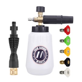 M MINGLE Foam Cannon, Compatible with Portland Husky and Ryobi Pressure Washer, with 5 Nozzle Tips, 1/4 Inch Quick Connector