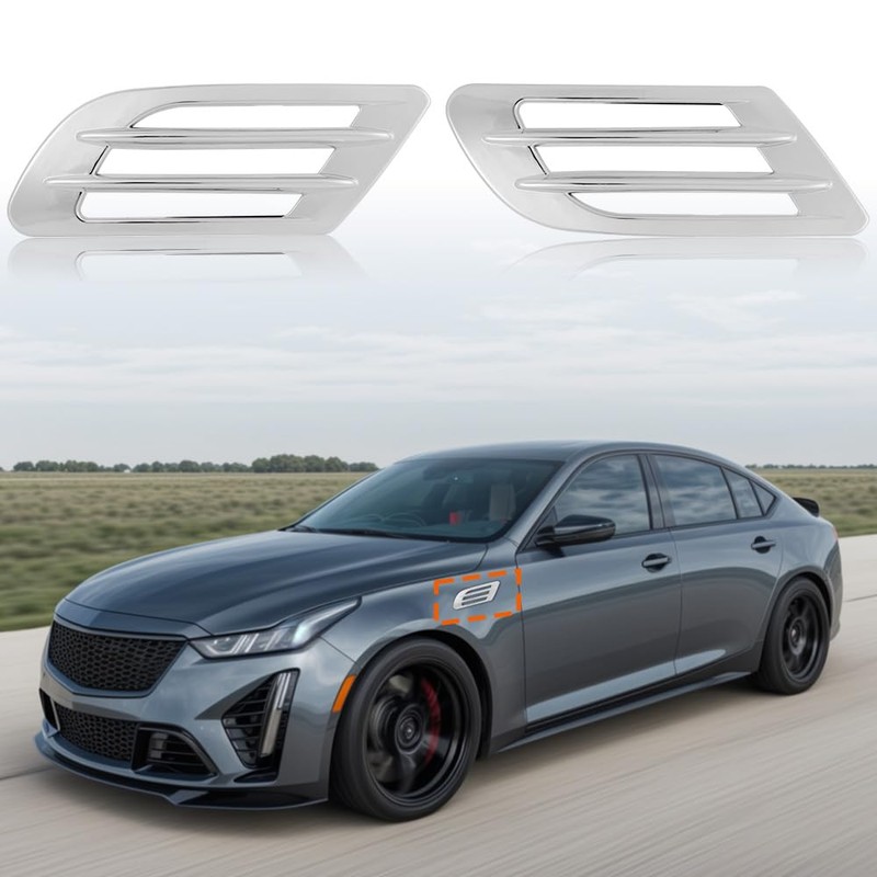 TOTMOX 2Pcs Car Air Flow Fender Side Vent Decoion Sticker,