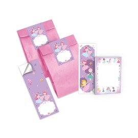 Junapack 6 Bookmarks + 6 Mini Notepads + 6 Gift Bags (Pink) + 6 Stickers Ballerina Unicorn Party Bags Guest Gift for Children's Birthday Girls