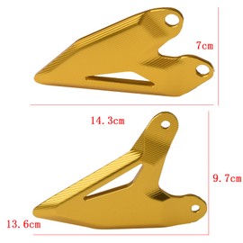 [HRuizq] Foot Peg Heel Plate Guard Protector Foot Pegs Fits Kawasaki Ninja 400 Z400 (2018-2023) Ninja 250 Z250 (2019-2023) Z e-1 Ninja e-1 (2024) Models (Gold)