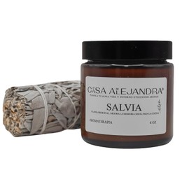 LA CASA DE ALEJANDRA  Kit de purificacin Vela de salvia y sahumo  La salvia, planta sagrada para limpiar y renovar                                    