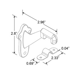 Prime-Line MP9046 Staircase Handrail Support Bracket, Diecast Zinc Construction, Bright Brass-Plated (1 Set)