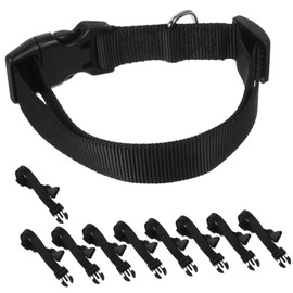 ANDRESLAD Pack of 10 Adjustable Sheep Neck Bands Goat Collar Pet Collar Made of Polyester Black for Sheep Goats Dogs and Cats 2.5 x 40 - 55 cm