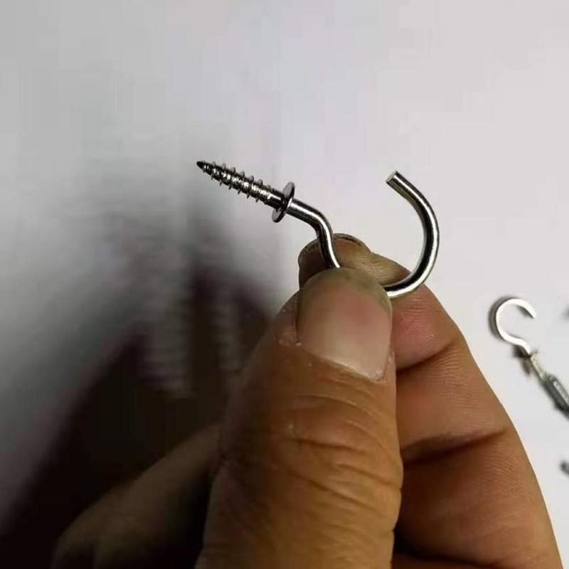 xiaozhenjida 50 Pcs Screw-in Ceiling Hooks Screw Hooks Cup Hooks