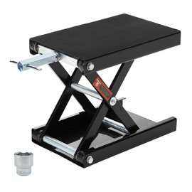 Donext Motorcycle Lift Scissor Jack, 1200 LB Capacity Wide Deck Hoist Stand Maintenance Bikes ATVs Garage Repair Center Stand Lift Jack, Black