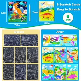 YUNHENTONG Scratch Pictures for Children, Scratch Picture Dinosaurs, Scratch Pictures, Scratch Painting, Scratch Book, Scratch Book, Doodling Book, Scratch Book Boys Girls, Gifts for Toddlers (A)