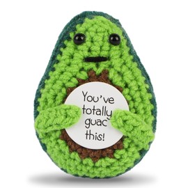 DAFURIET Mini Funny Positive Potato, 3 inch Knitted Wool Doll with Positive Card for Cheer Up Gifts and Party Decorations, Cute Wool Positive Potato Crochet Doll for Birthday Gifts (Avocado)