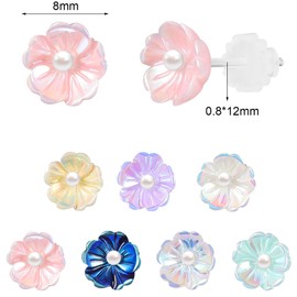 AoedeJ Clear Earrings Cute Plastic Earrings Kawaii Flower Earrings for Teen Girls Flower Earrings for Women Multipack Hypoallergenic (Style 2)