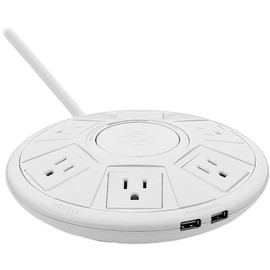 Accell Power Air - Protector de sobretensiones y estación de Carga USB, Color Blanco, 6 pies, (Modelo: D080B-048F)