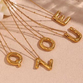 VCCKNB JEWELRY Initial Necklaces for Women and Girls, 14K Gold Plated, Letter Pendant Necklace from A-Z, Monogram Necklaces, Alphabet Initial Jewelry, Dainty, Trendy, 14K Gold Plated