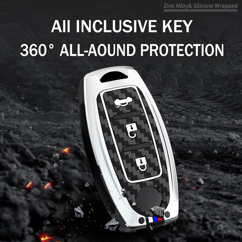 HIBEYO 3 Button Key Fob Cover Compatible with Nissan Altima
