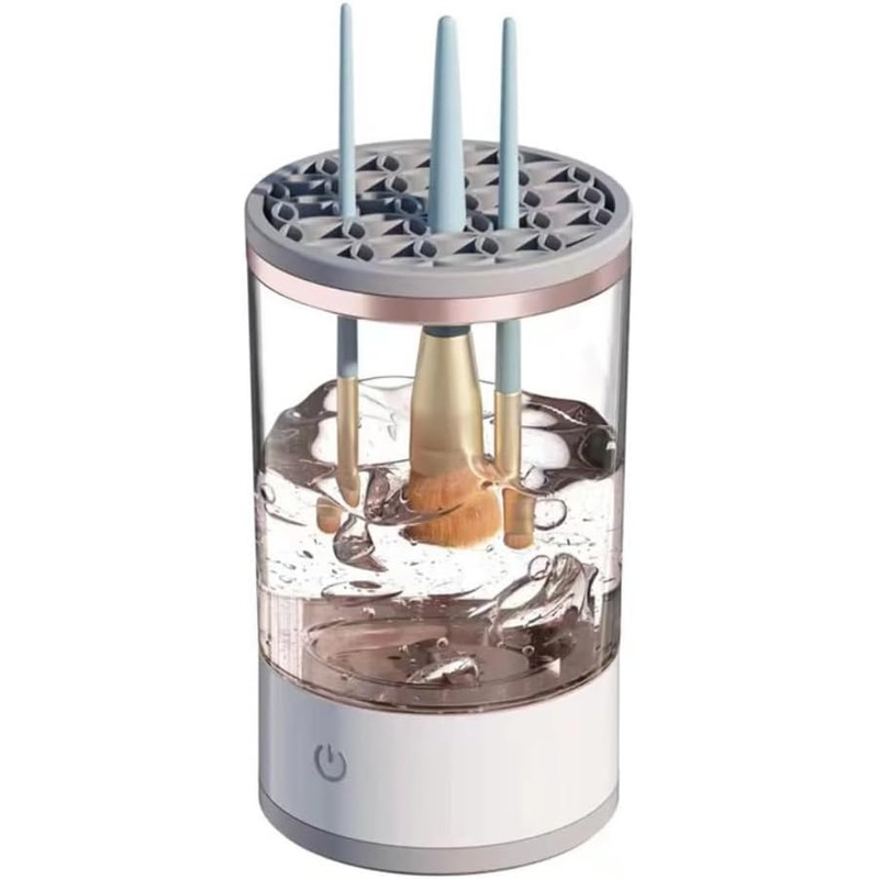 Limpiador de Brochas de Maquillaje, Máquina Giratoria Automática con Recipiente