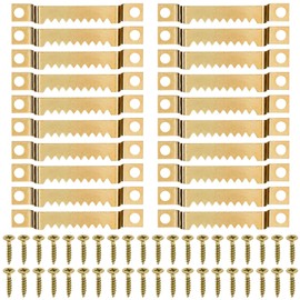Picture Hooks, Pack of 20 Picture Hangers with 40 Screws, Prong Hangers Sawtooth, Picture Hooks for Screwing Stable, Hanger for Wooden Frames, Picture Hooks for Stretcher Frames, Hanging Hooks for