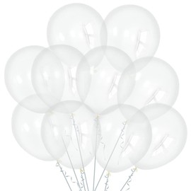 BEISHIDA 100 Pack 10 Inch Clear Balloons Transparent Party Balloons, Latex Matte Round Balloons for Birthday Party, Baby Shower, Girls Kids Party, Wedding Graduation Anniversary