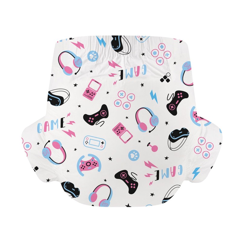 CutiePlusU Adult Diapers 10 Pieces, Game Baby Disposable Incontinence Briefs